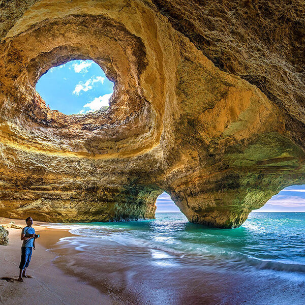 Natural stone configuration on the beach
